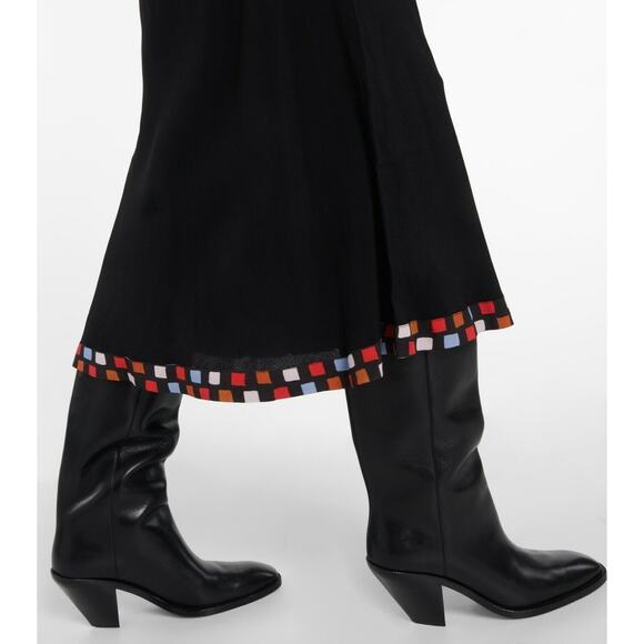 RIXO LONDON Lora Ruffled Printed Chiffon Tie Neck Maxi Dress Size Large - Picture 5 of 14